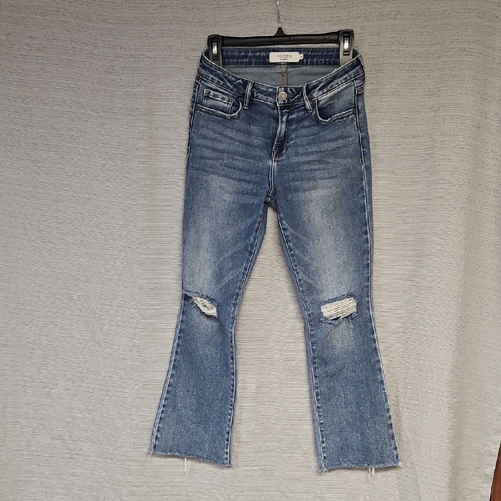 Trendy Hidden Blue Flare Jeans